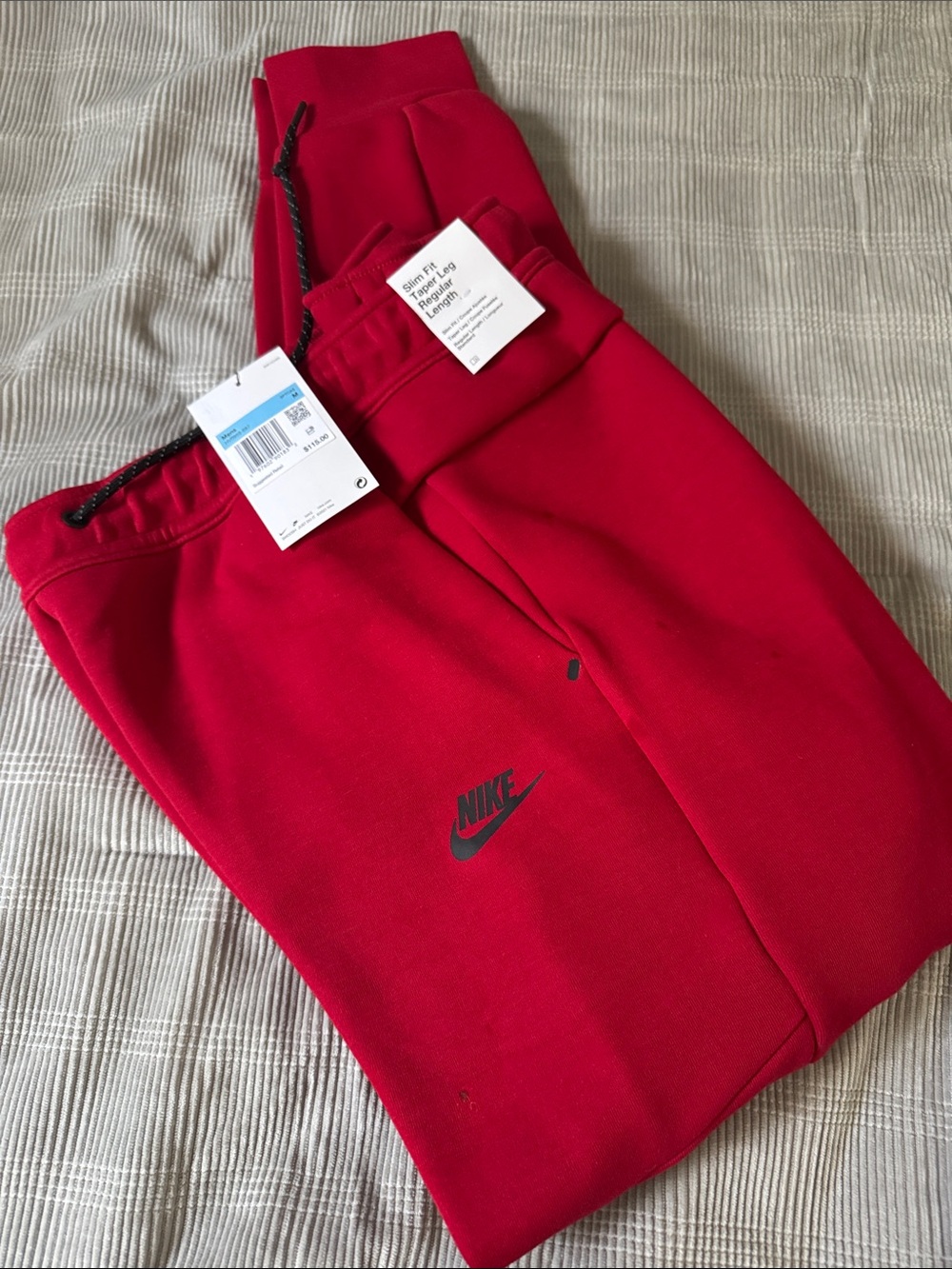 Nike Red Men's Fleece Joggers with Black Logo